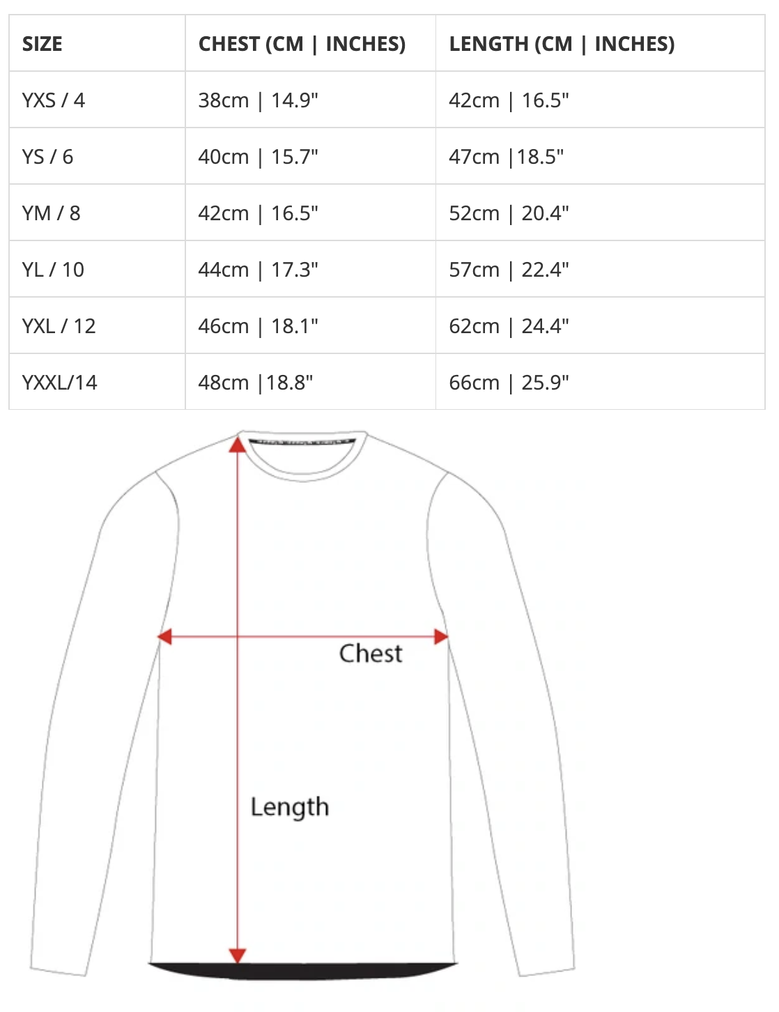 Product Size Guide Image